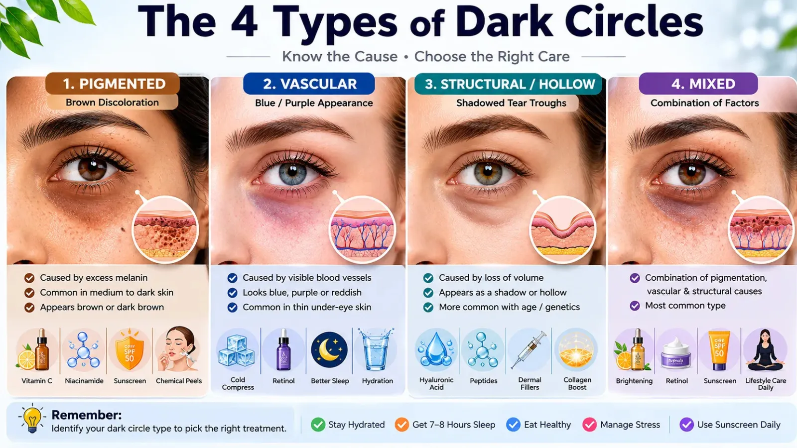 Why Dark Circles Happen: Understanding the 4 Main Types of Under-Eye Circles