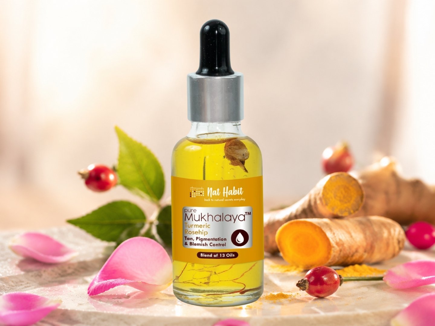 Nat Habit Pure Turmeric Rosehip Facial Oil (15ml)