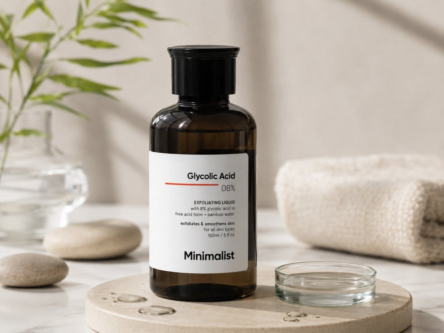 Minimalist 8% Glycolic Acid Toner For Glowing Skin (150ml)