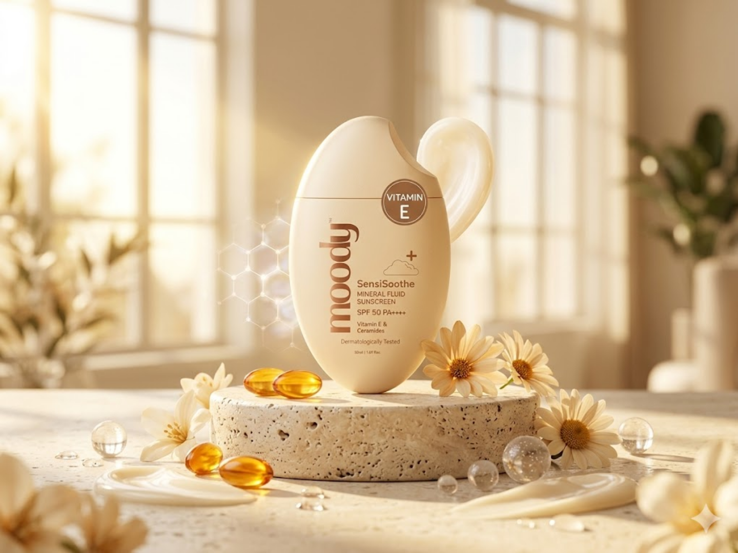 Moody SensiSoothe Mineral Brightening Sunscreen Serum SPF 50 PA++++