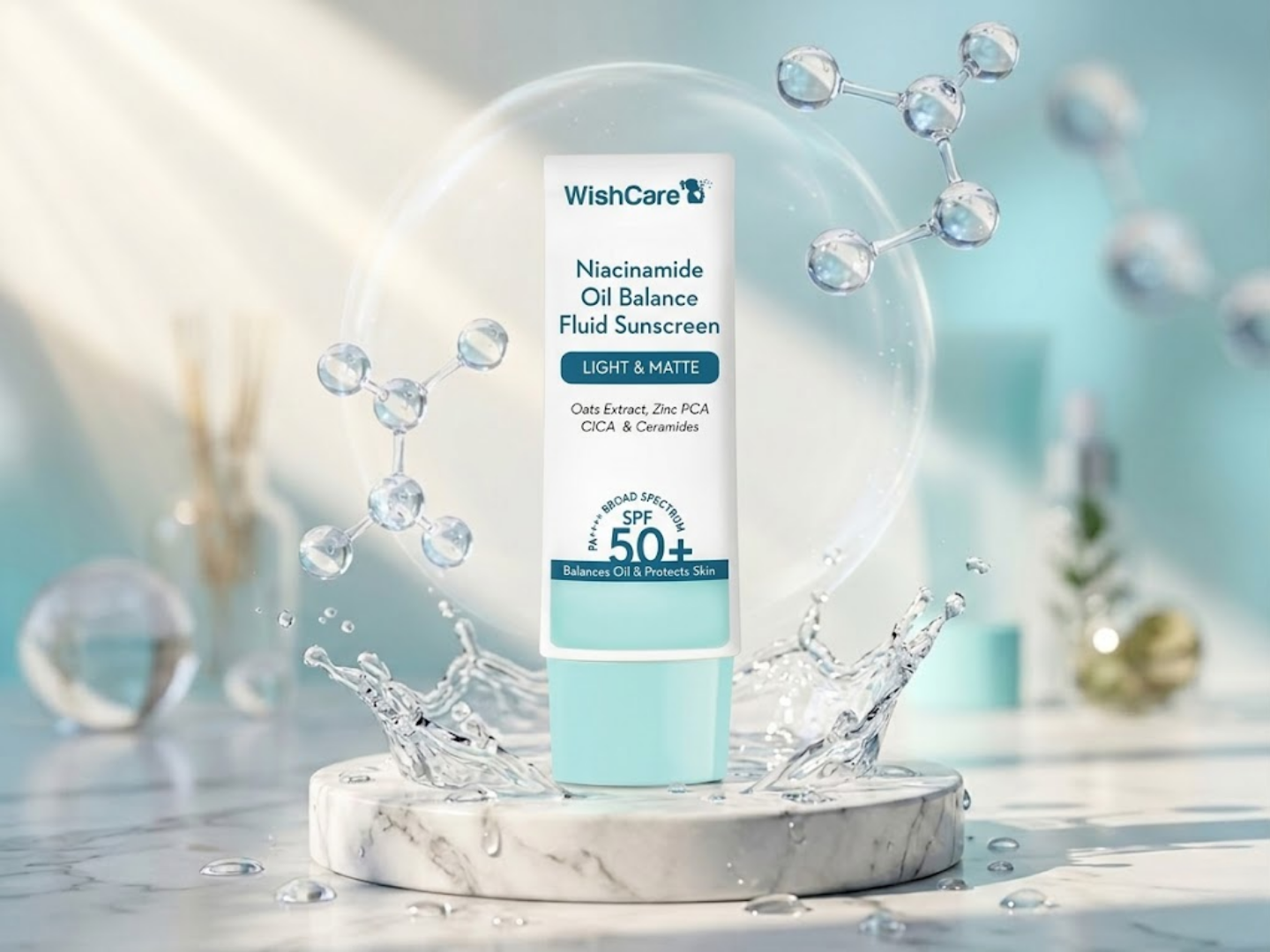 Wishcare 5% Niacinamide Oil Balance Fluid Sunscreen