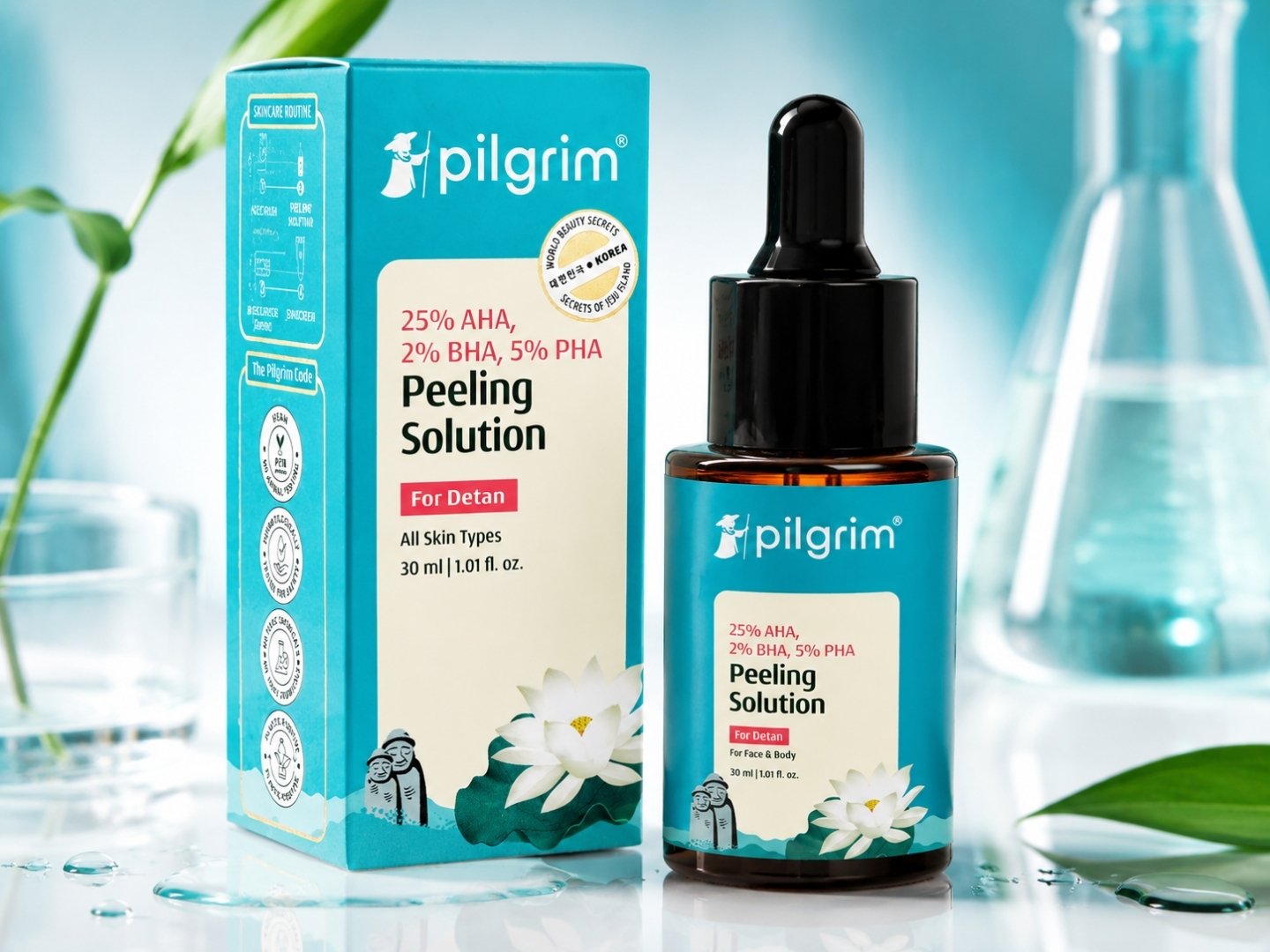Pilgrim 25% AHA + 2% BHA + 5% PHA Peeling Solution (30ml)